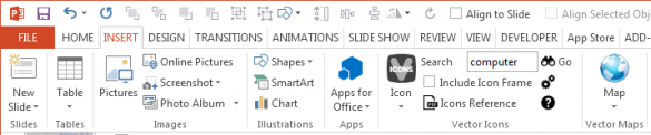 youpresent.co.uk - vicons in PowerPoint Ribbon