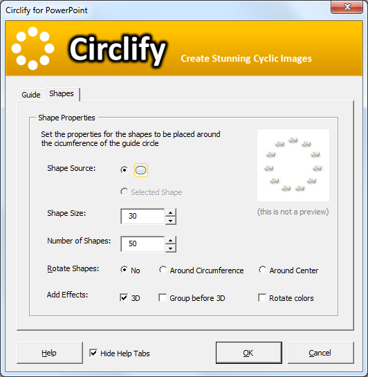 Circlify add-in for PowerPoint - Spiral Shapes