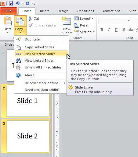 Free Slide Linker add-in for PowerPoint