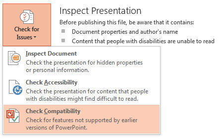 PowerPoint 2013 Check Issues