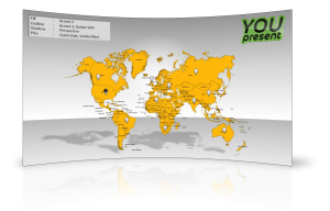 World map template for PowerPoint by YOUpresent - slide 1