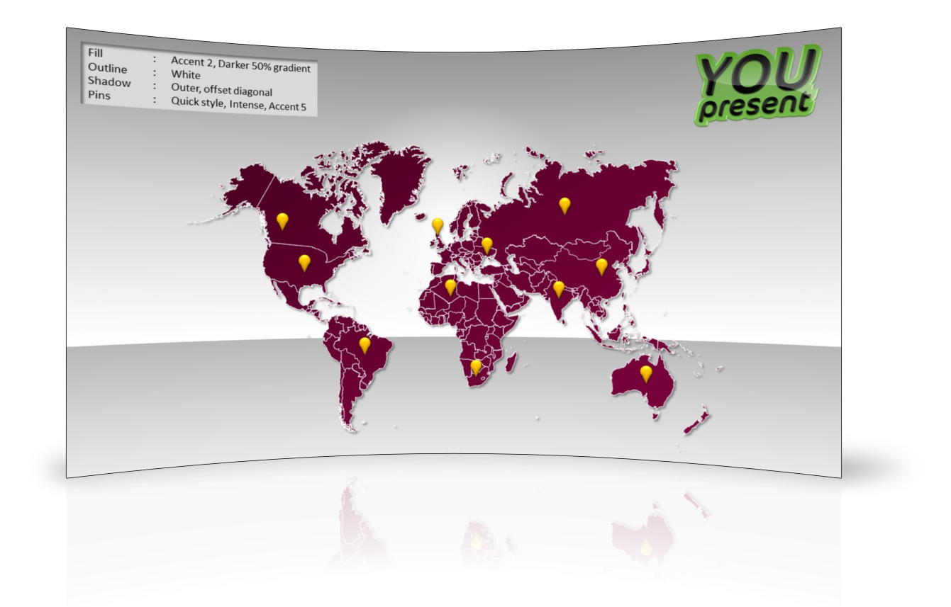 World map template for PowerPoint by YOUpresent - slide 4