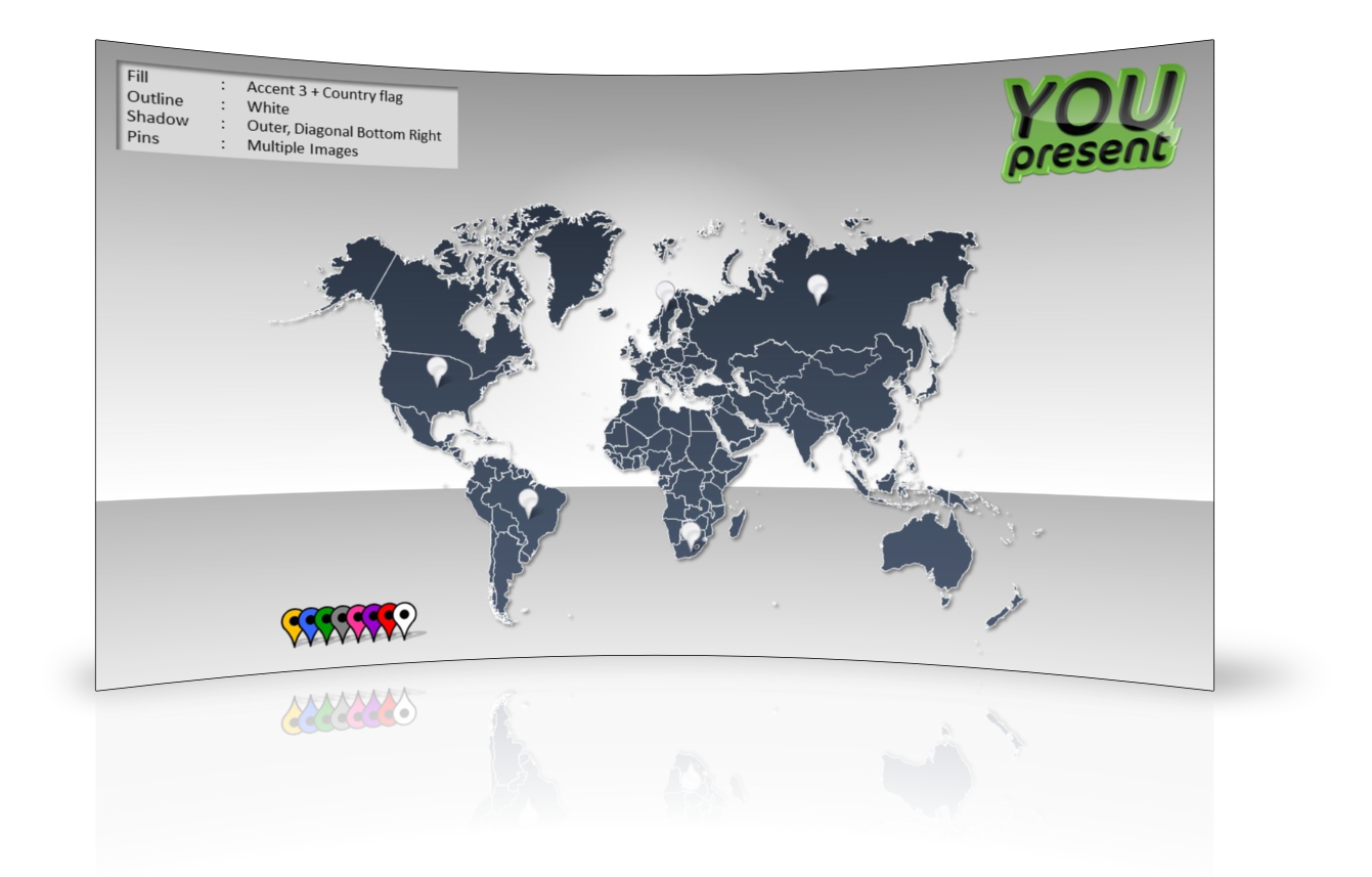 World map template for PowerPoint by YOUpresent - slide 6