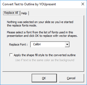 text-to-outline for PowerPoint - replace all fonts