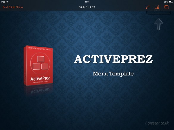 PowerPoint slide show start on iPad with ActivePrez