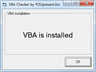 Determining if VBA is Installed and Enabled in Microsoft Office