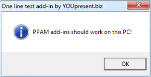 PowerPoint PPAM add-ins check