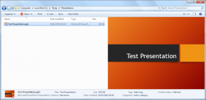 PowerPoint presentation in Windows Explorer