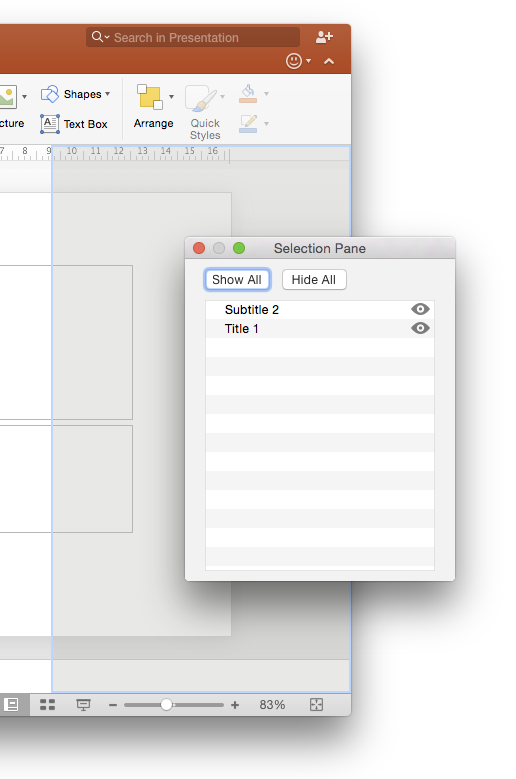 shortcut for textbox on powerpoint on mac