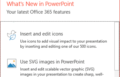 PowerPoint Introduces SVG and new Icons media type