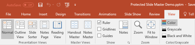 Master Views - Slide Master hidden