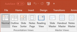 PowerPoint ribbon View tab