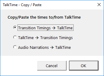 TalkTime for PowerPoint : Copy Timings