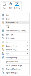 Context sensitive menu