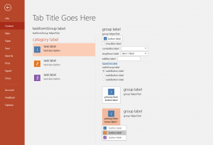 PowerPoint 2016 Backstage view custom tab 3