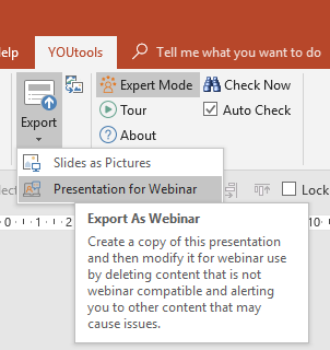 Exporting your PowerPoint presentation for webinar upload and conversion