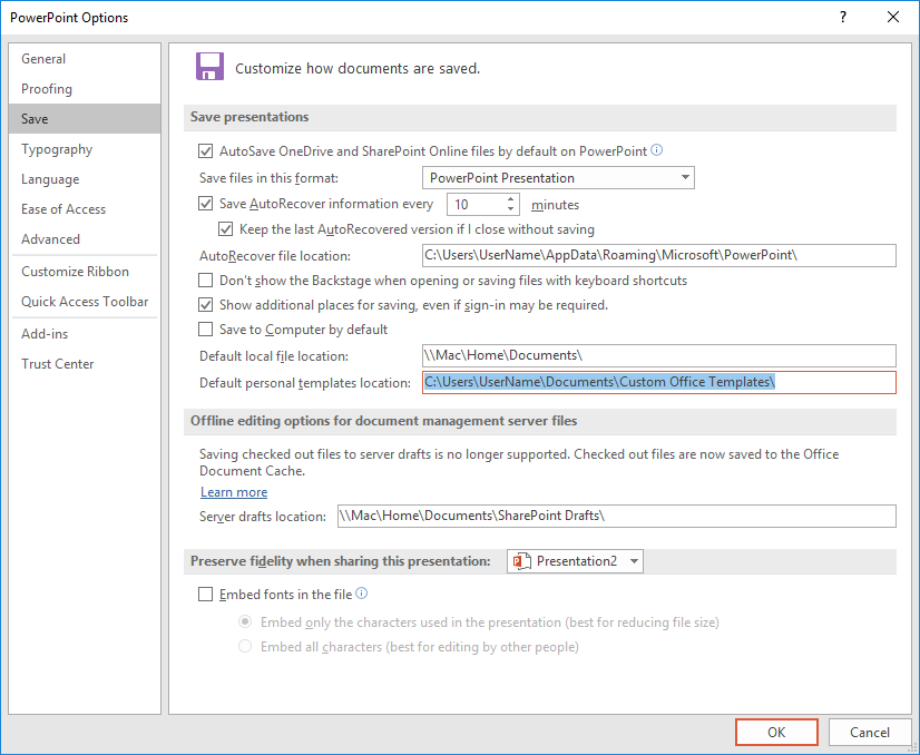 Change Default Template Location For Powerpoint Blank Potx Youpresent